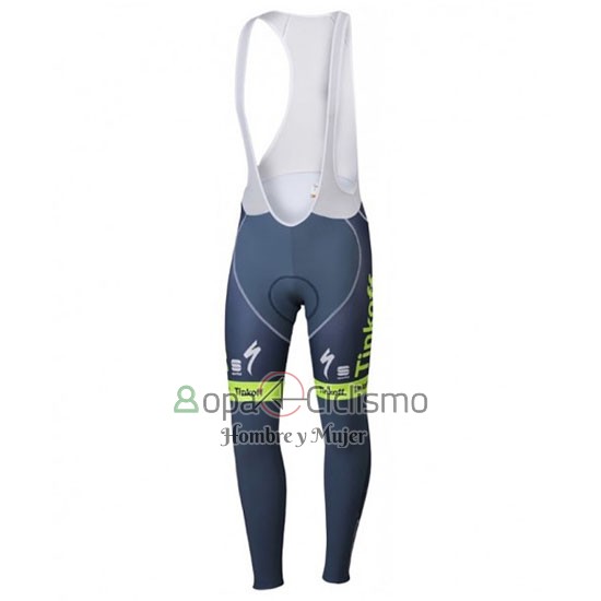 Tinkoff Ropa Ciclismo Culotte Largo 2016 Mangas Largas Verde y Gris